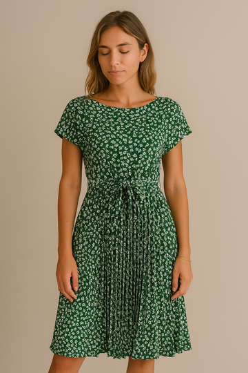 Romantic A-Line Floral Dress