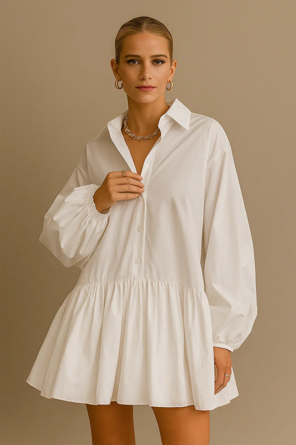 Shirt-Style Mini Dress