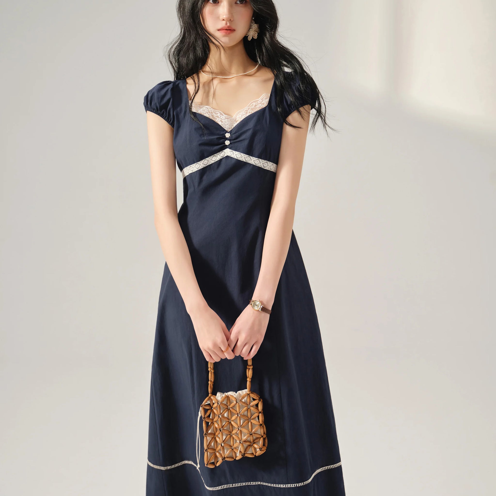 Parisian Lace Midi Dress