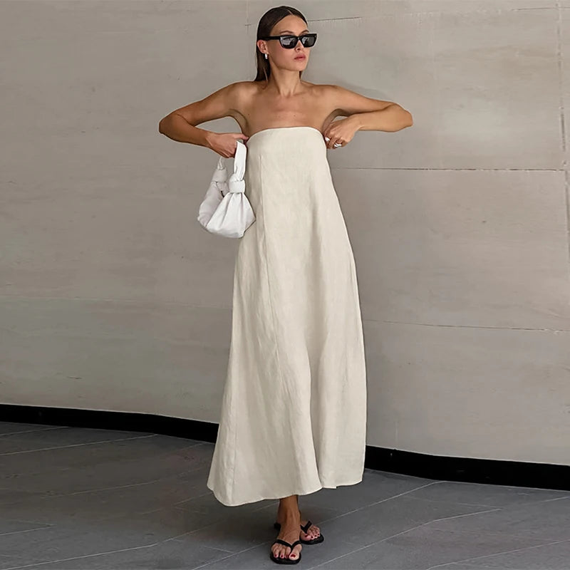 Luxury Summer Cotton-Linen Dress