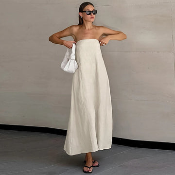Luxury Summer Cotton-Linen Dress