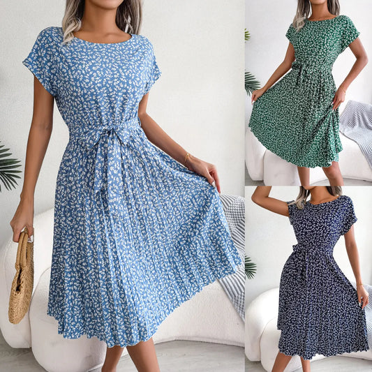 Romantic A-Line Floral Dress