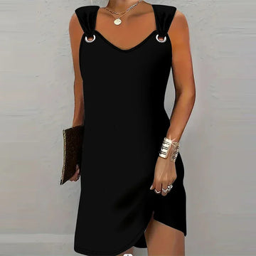 Solid Color Spaghetti Strap Dress