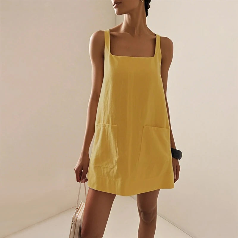 Summer Linen Dress with Pockets