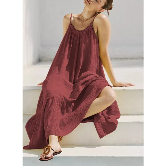 Elegant Cotton Maxi Dress