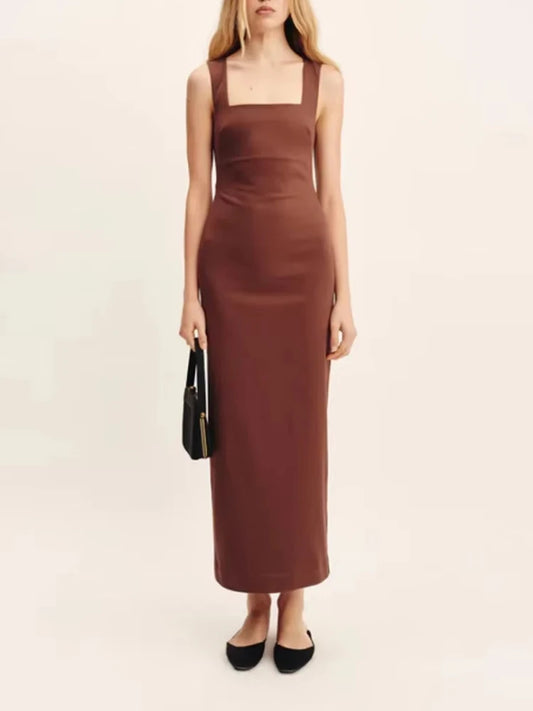 Elegant Cotton Linen Maxi Dress