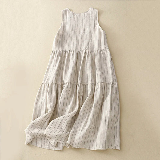 Retro Striped Summer Dress